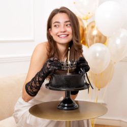 CROWN Topper Cake decoration Black 10 cm