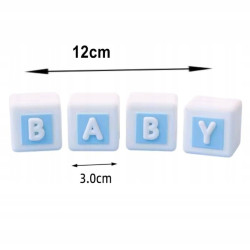 Topper KULE Baby Boy Błękitny butelka miś Zestaw na tort