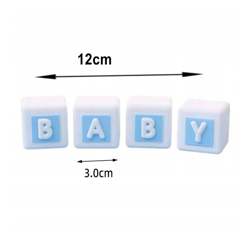 Topper KULE Baby Boy Błękitny butelka miś Zestaw na tort