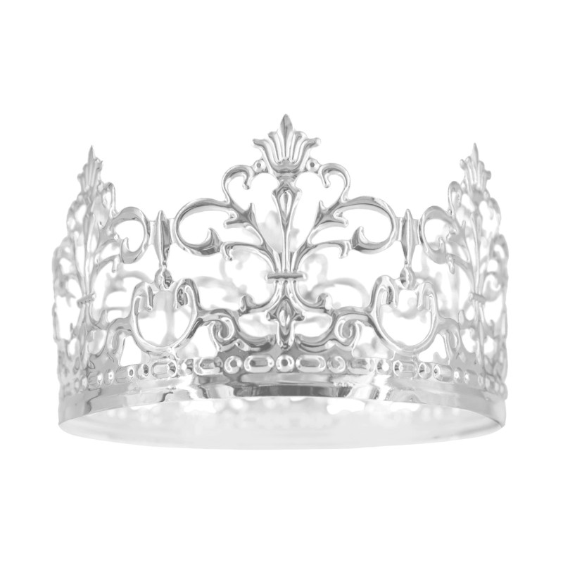 Topper KORONA Ozdoba na tort Srebrna 10 cm