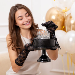 Topper KORONA Ozdoba na tort Srebrna 10 cm