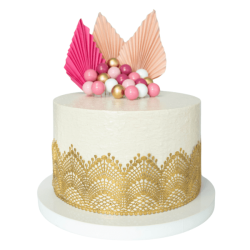 Koronka cukrowa 01 Slado gotowa 3 x 38 cm Złota