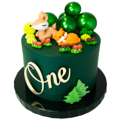 Topper na bok tortu One złoty akrylowy