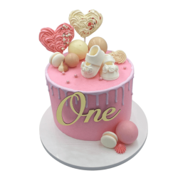 Topper na bok tortu One złoty akrylowy