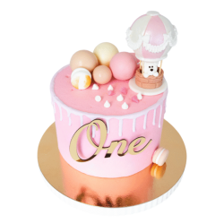 Topper na bok tortu One złoty akrylowy