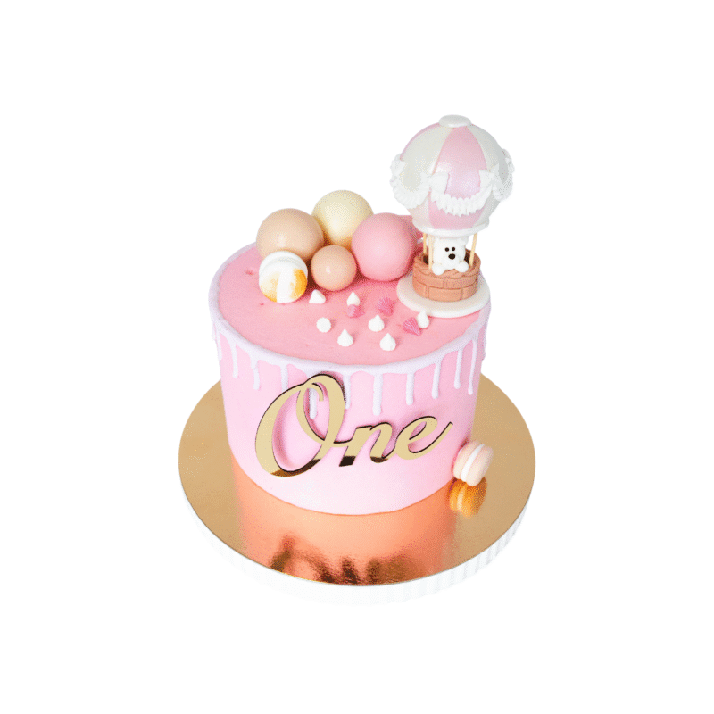 Topper na bok tortu One złoty akrylowy