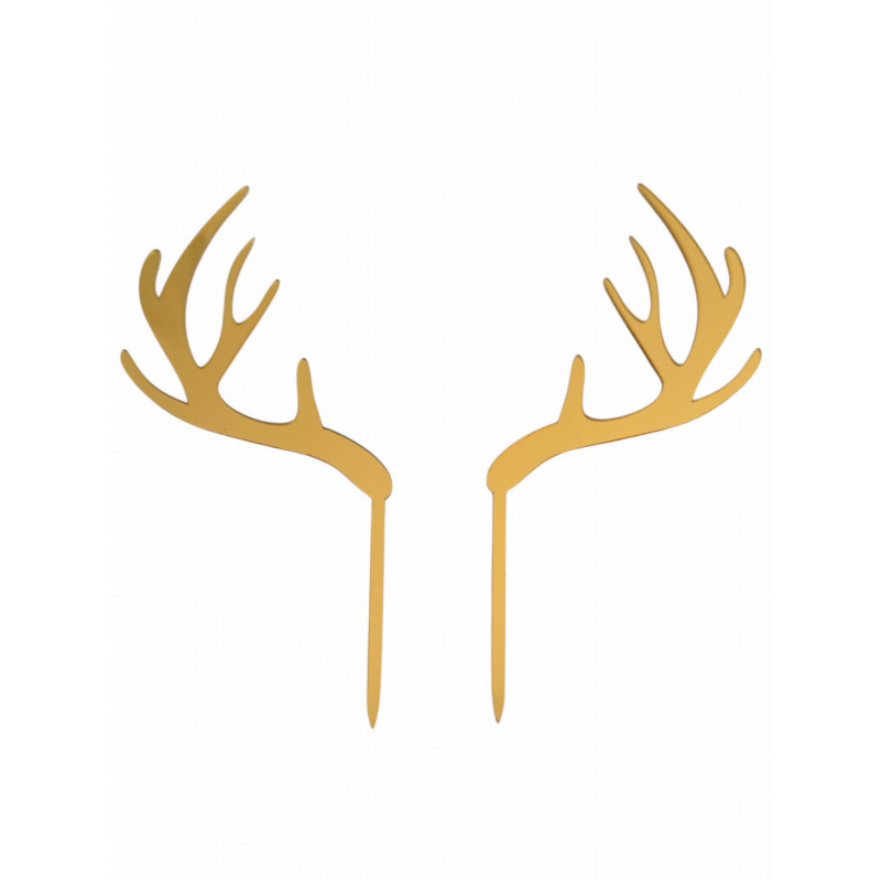 Topper Reindeer Antlers gold Acrylic