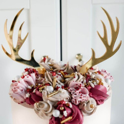 Topper Reindeer Parohy zlatý akryl