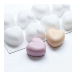 Silikonform ORIGAMI HEARTS 6,5 cm 6 Stück.