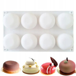 Silicone mold ROUND CAKE 6,5 cm 8 slots monoportions