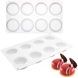 Silikónová forma na okrúhle sušienky 6,5 cm, 8 otvorov, jednoporciová