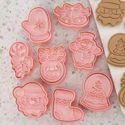 Punch cutters 8 pcs. Christmas with stamp pattern 1