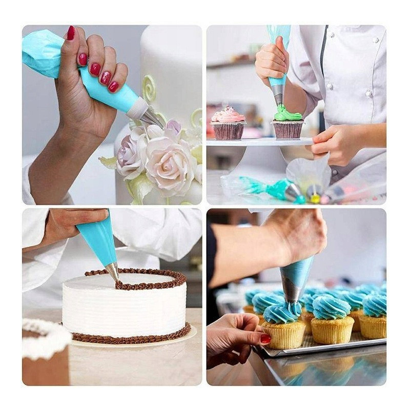 Set of decorating tips 6 tips adapter bag Ruffle nozzles