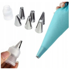 Set of decorating tips 6 tips adapter bag Ruffle nozzles