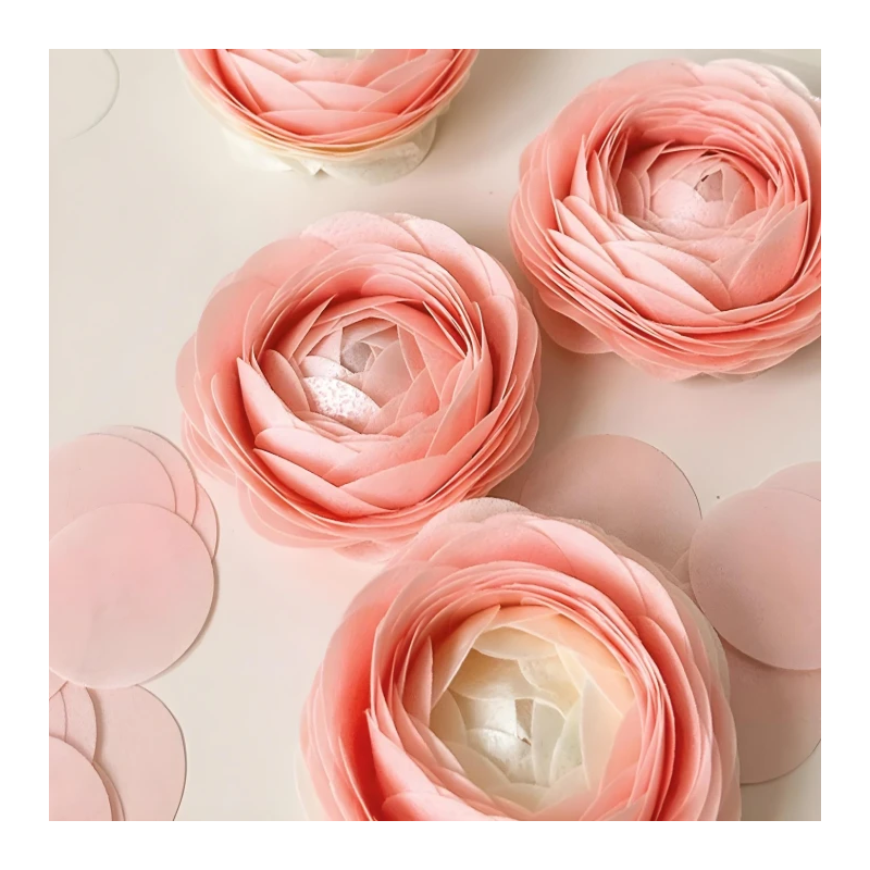 Papier waflowy różowy 0,3 mm - 5 arkuszy A4 Wafer Paper