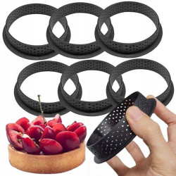 Rant perforowany do tarty 8 cm 6 sztuk Tarta