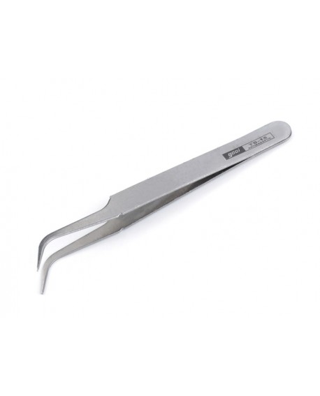 Curved metal tweezers