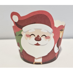 Papilotki kubeczki Świąteczne 50 szt. 5 cm sztywne Mikołaj