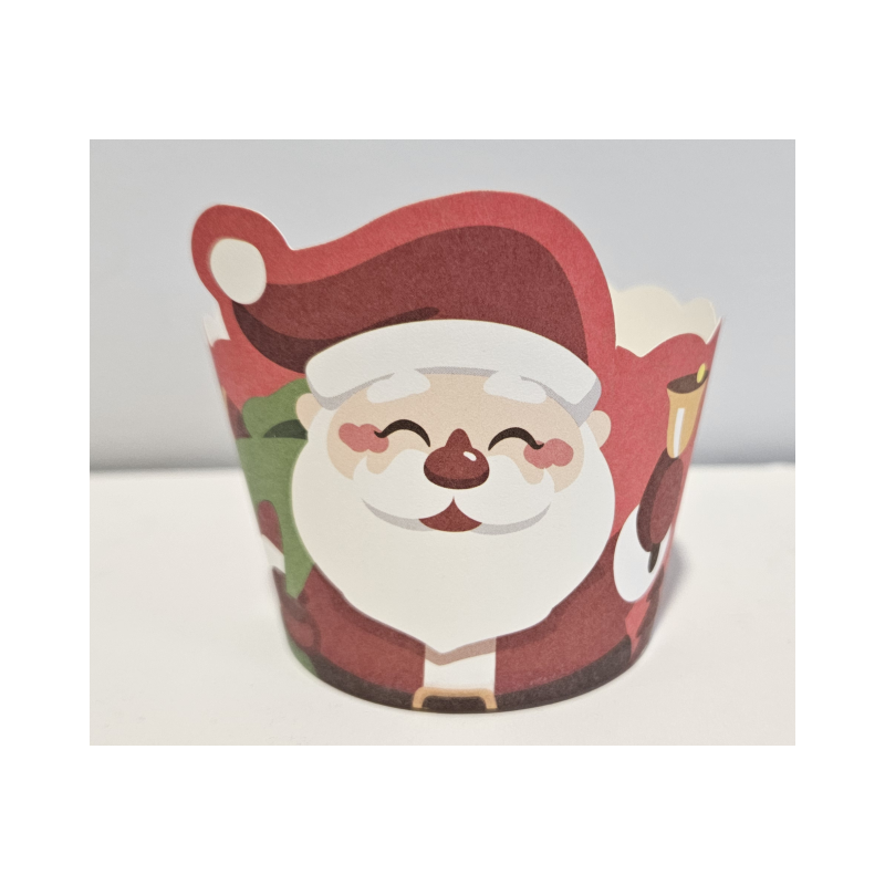 Vánoční podložky na poháry 50 ks. 5 cm tuhý Santa Claus