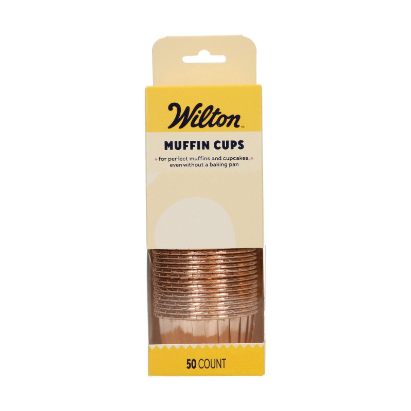 Wilton muffin formák 50 db-os Vintage Gold pezsgőszínű merev muffin formák