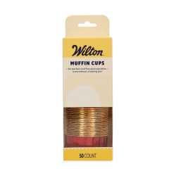 Wilton Cupcake-Förmchen, 50 Stück, rot-metallic, fest