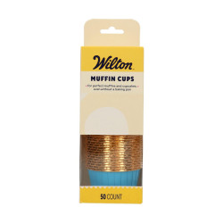 Wilton cup liners 50 pcs, Blue, Rigid