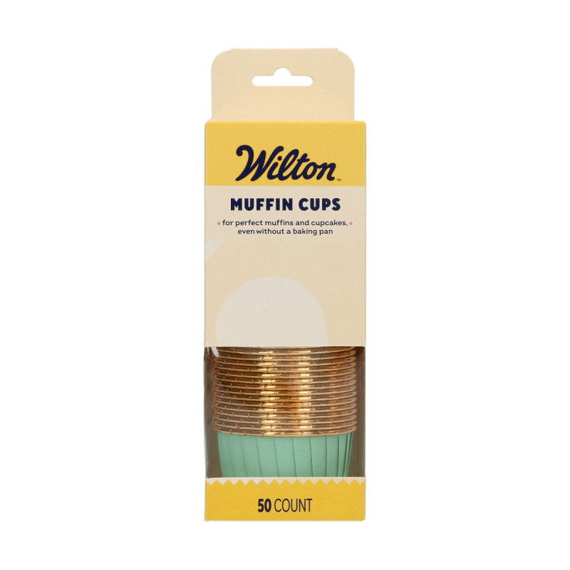 Формочки для кексов Wilton 50 шт., бирюзовые, мятные, жесткие