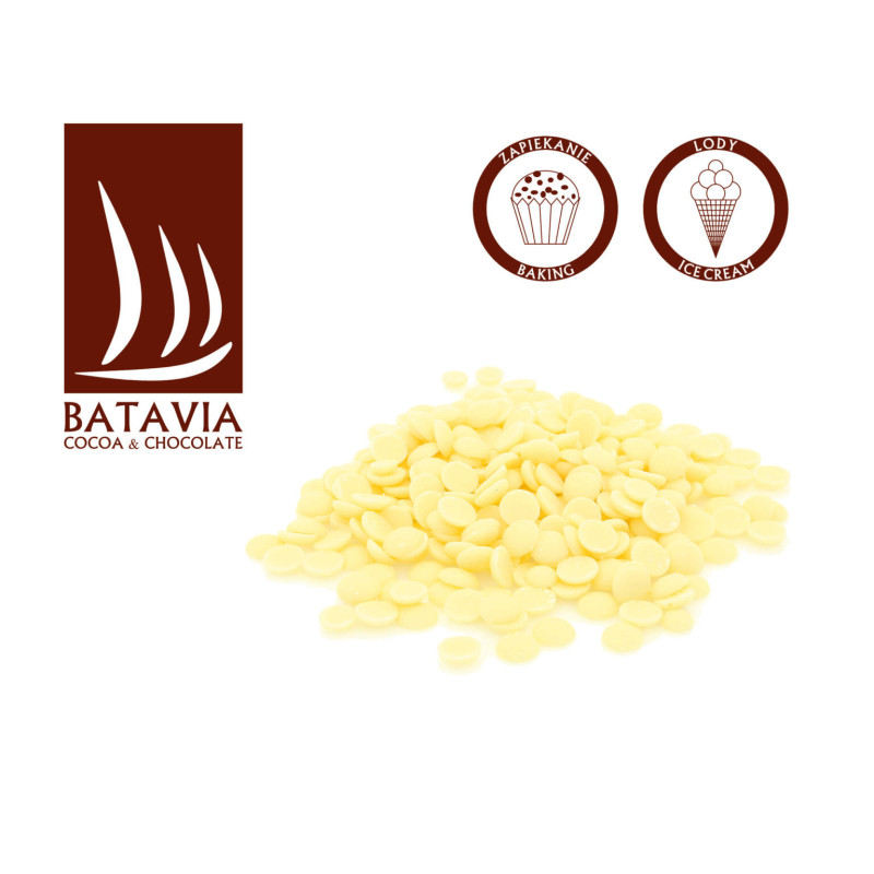 Batavia chocolate drops WHITE CHOCOLATE Metsi 33,5% 1kg