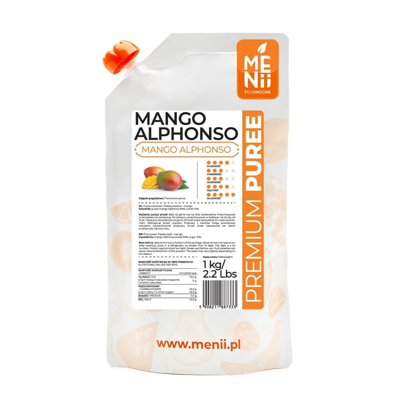 Ovocné pyré Menii s mangovou dužinou 1 kg