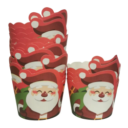 Vánoční podložky na poháry 50 ks. 5 cm tuhý Santa Claus