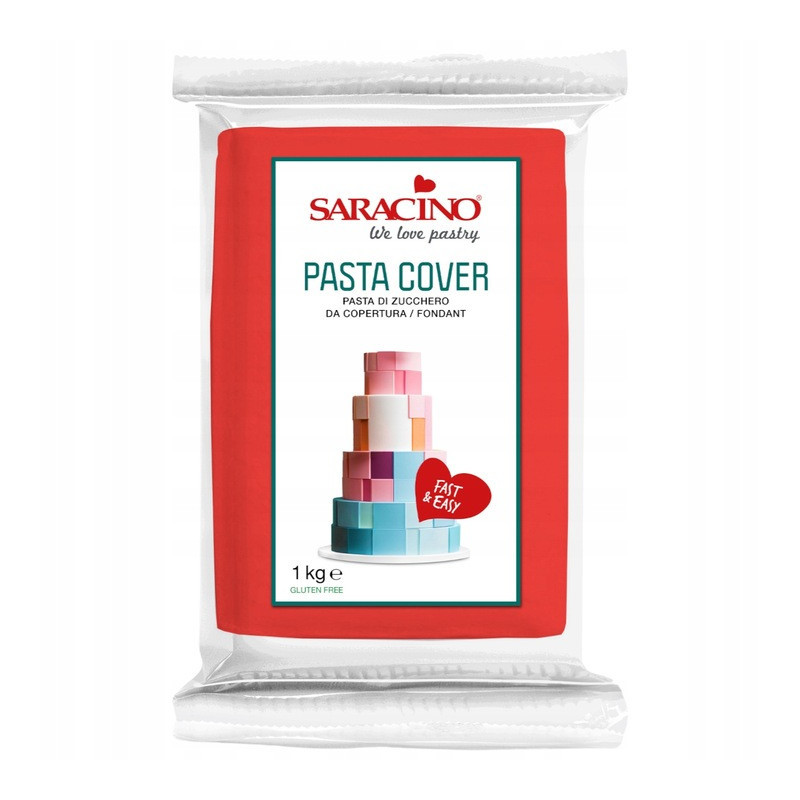 Sugar paste for covering COVER TOP Saracino RED 1 kg
