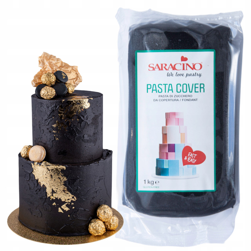 Cukrová pasta na překrytí COVER TOP Saracino ČERNÁ 1 kg