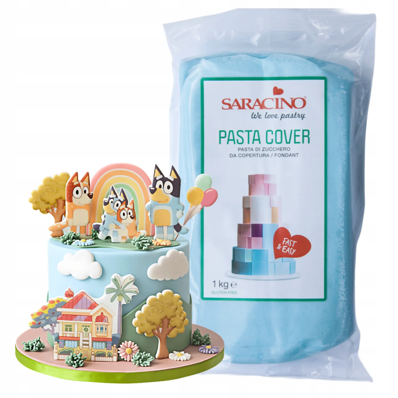 Masa cukrowa do obkładania COVER TOP Saracino BŁĘKITNA 1 kg