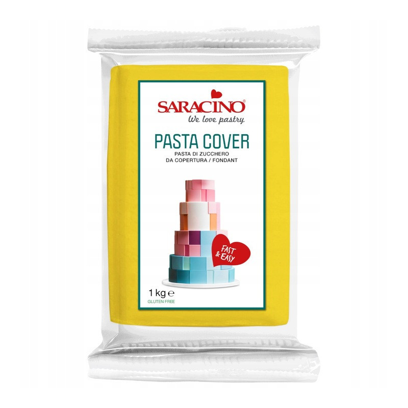 Sugar paste for covering COVER TOP Saracino YELLOW 1 kg