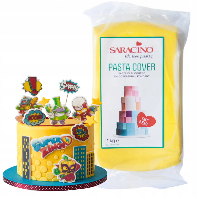Sugar paste for covering COVER TOP Saracino YELLOW 1 kg