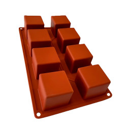Silikonform Quadrate 8 Mulden 5 cm Monoportionen