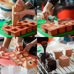 Silicone mold SQUARES 8 sockets 5 cm monoportions