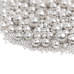 Słodki Bufet Strieborné perlové posypky PEARL CORE Zmes strieborných perál 90g