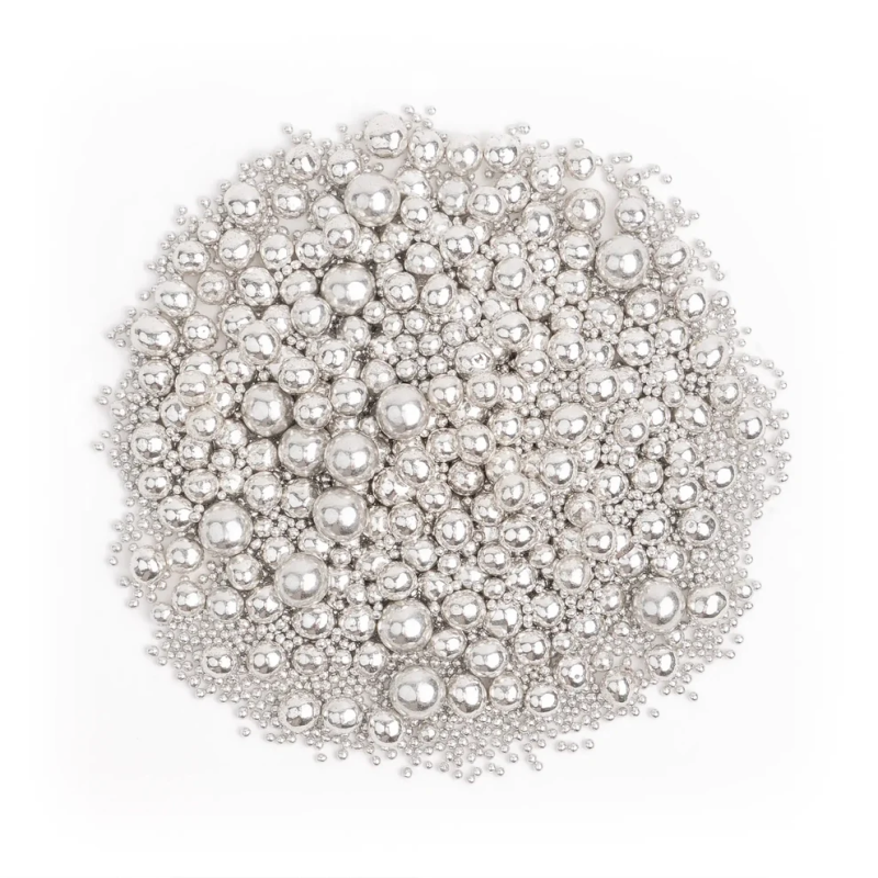 Słodki Bufet Silver PEARL CORE Streusel, Silberperlenmischung, 90 g