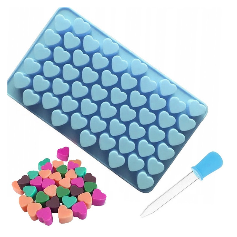 Forma silikonowa Żelki Serduszka + pipeta