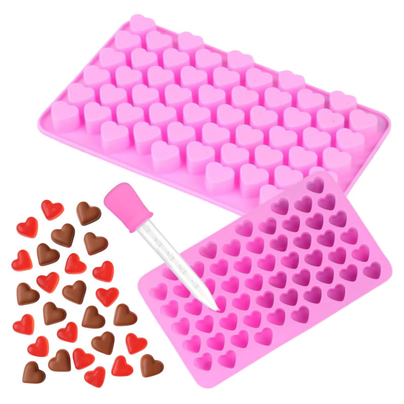 Forma silikonowa Żelki Serduszka + pipeta