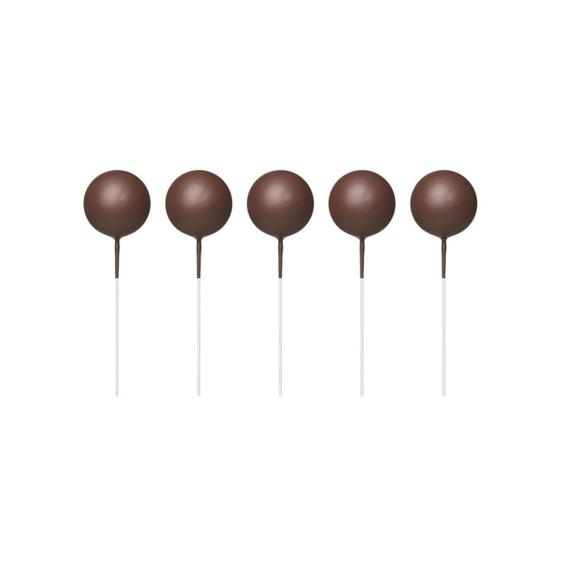 Прикраса для торта Topper BALLS коричневого матового кольору, 20 шт.