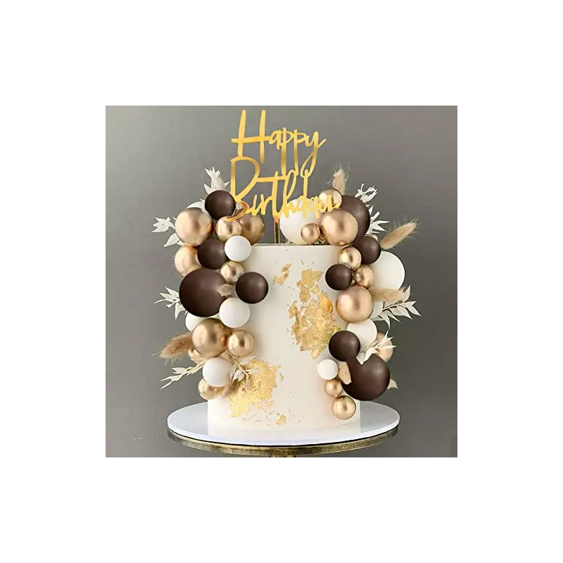 Topper BALLS Brown Matt Cake decoration 20 pcs