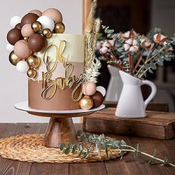 Прикраса для торта Topper BALLS коричневого матового кольору, 20 шт.