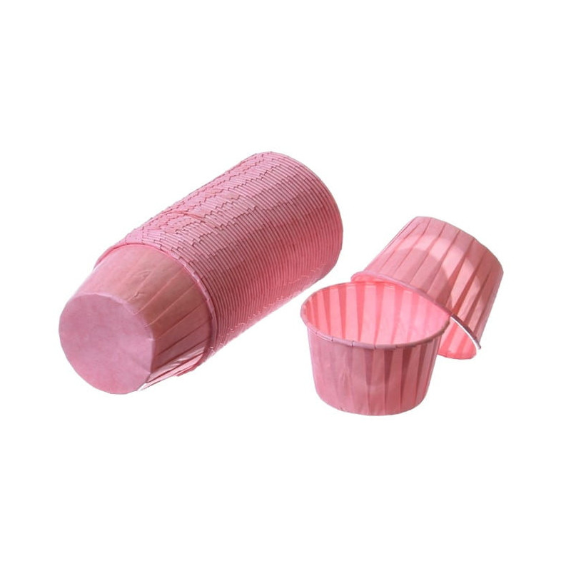 Formičky na muffiny ružové 5 x 4 cm pevné 25 ks