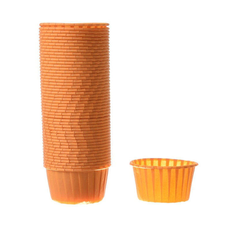 Оранжевые стаканчики и вкладыши, жесткие, 5 x 4 см, 25 шт.