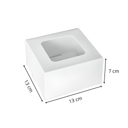 Packaging 13x13x7 cm WHITE with bento window