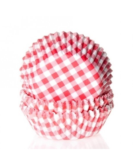 Papilotki HoM 50 szt KRATKA CZERWONA