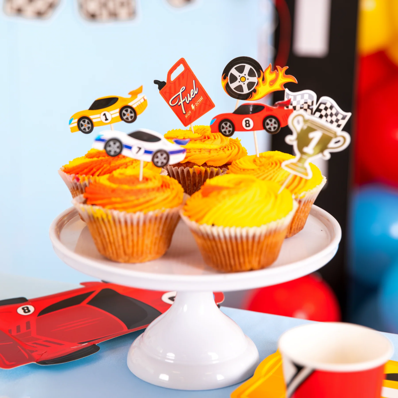 Cupcake picks Racers Cake decoration 7 pcs Rece On Toppers
