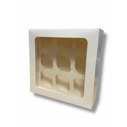 Packung für 12 Cupcakes WHITE 28x28 x 5 Stück.